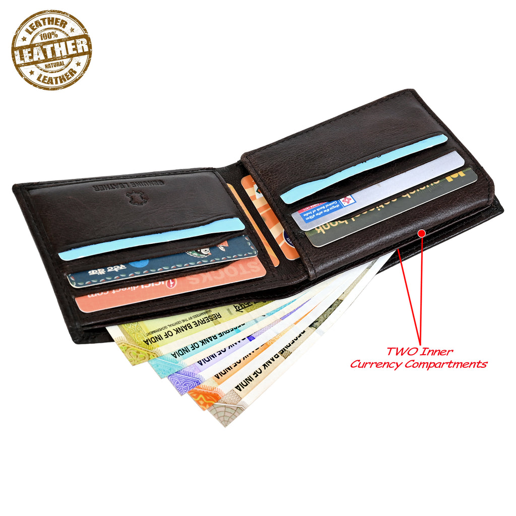 Finehide Premium Leather  Wallet for Men's Dark Brown Antique Leather,  Luxury Gift Box